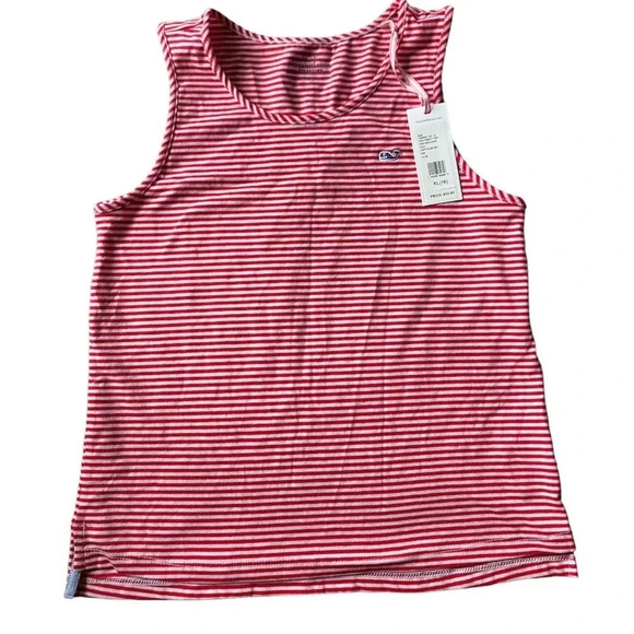 VINEYARD VINES NEW NWT GIRLS RED WHITE TANK TOP SHIRT TOPS SLEEVELESS SIZE XL 16 - Picture 1 of 4
